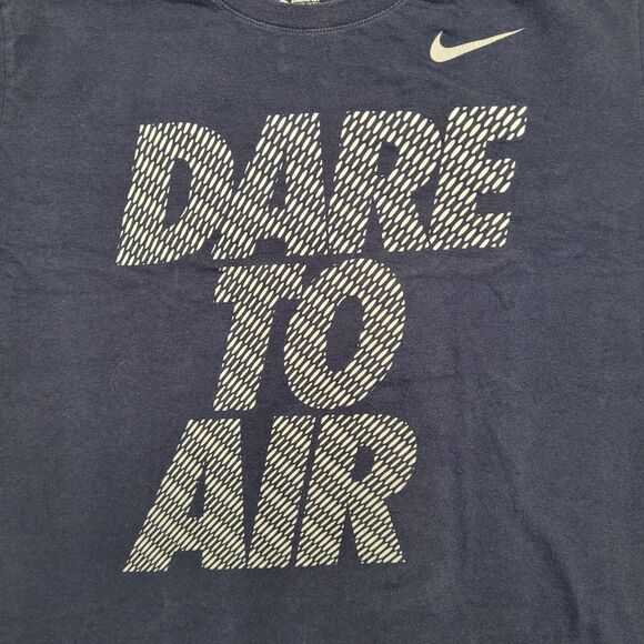 NIKE Chest-Swoosh Shirt Large 21x25 Dare-to-Air Spellout - Picture 9 of 13